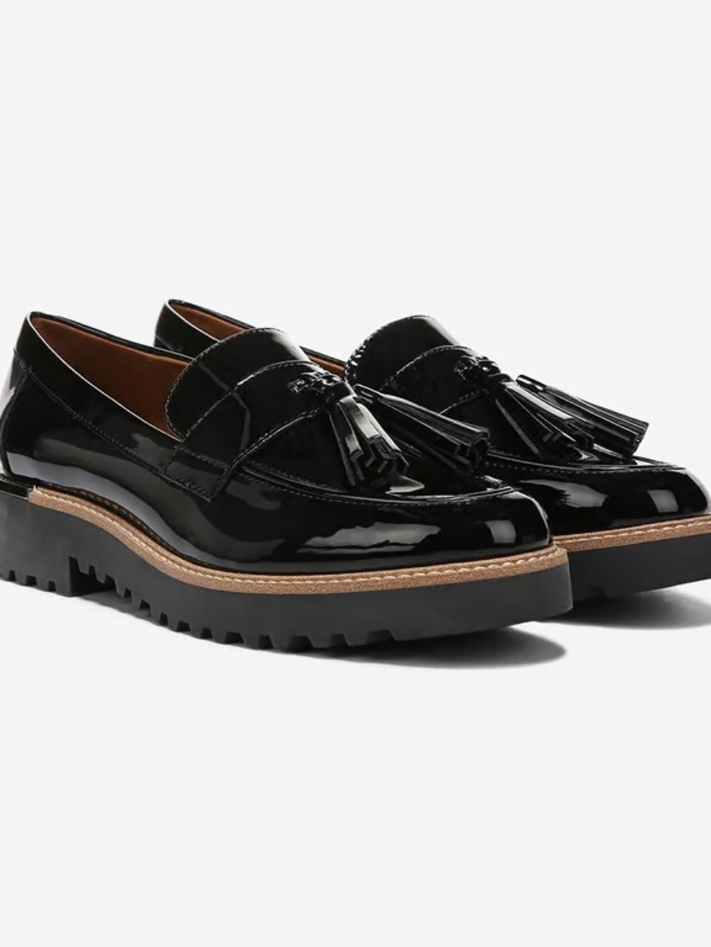 Like new Franco Sarto Carolynn Black Patent Tassel Loafers